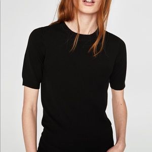 Zara basic knot top - short sleeves size XL